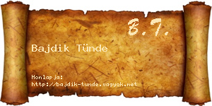 Bajdik Tünde névjegykártya